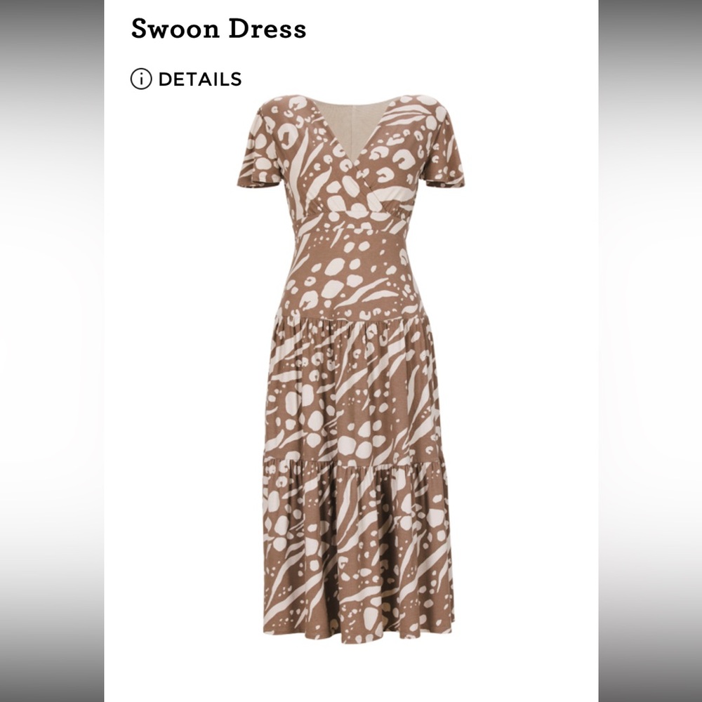 CAbi Swoon Midi Dress Woman Size Small Brown Back Detail